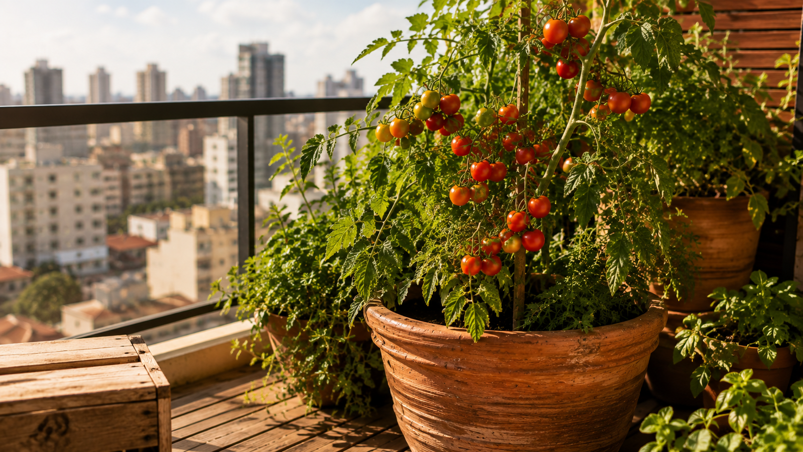 Tomates Suculentos na Varanda: Como Ter Sua Própria Horta no Apartamento 🌿🍅